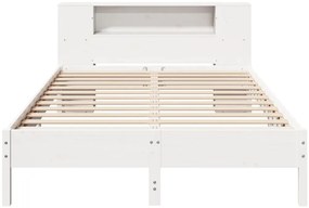 Cama com estante sem colchão 120x200 cm pinho maciço branco