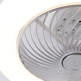 Ventilador de teto prateado incl. LED com controle remoto - Clima Design