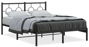 vidaXL Estrutura de cama com cabeceira 140x200 cm metal preto