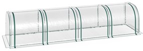 Estufa 395x100x80 cm para Jardim Varanda Estufa Pequena para Cultivo de Plantas com 4 Janelas Estrutura de Aço e PVC Transparente e Verde