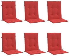 Almofadões lombares p/ cadeiras de jardim 6pcs oxford vermelho