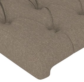 Cabeceira cama abas tecido 203x23x118/128 cm cinza-acastanhado