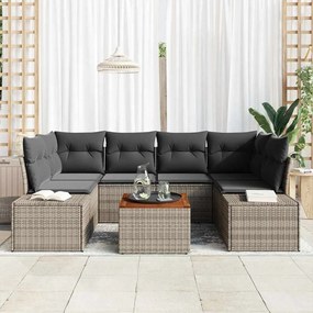 vidaXL Conjunto de Sofá de Jardim 7 pcs Cinzeto 55 x 55 x 37 cm