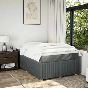 Cama com molas/colchão 120x200 cm tecido cinzento-escuro