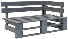 6 pcs conj. lounge paletes c/ almofadões pinho impregnado cinza