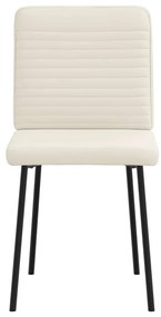 Cadeiras de jantar 6 pcs veludo cor creme