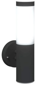 Luz de Parede Externa Preta de Aço Inoxidável IP44