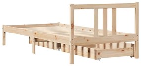 Cama sem colchão 90x190 cm madeira de pinho maciça