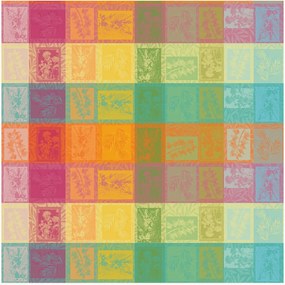 Toalha de mesa redonda em tecido jacquard de algodão Arc En Ciel