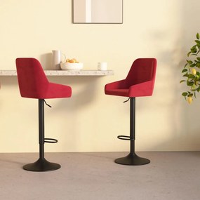 vidaXL Bancos de bar 2 pcs veludo vermelho tinto