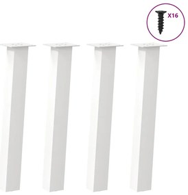 vidaXL Pés de mesa de console 4 peças, branco, 72 cm, aço