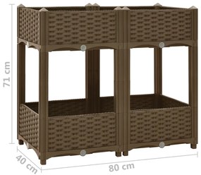Canteiro elevado 80x40x71 cm polipropileno