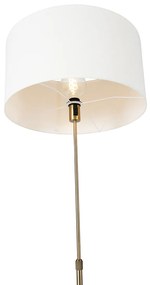 Candeeiro de chão regulável bronze com abajur branco 50 cm - Parte Design