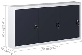 Armário ferramentas parede industrial metal cinzento e preto