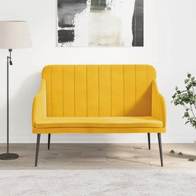 vidaXL Banco 110x76x80 cm veludo amarelo