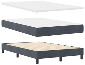 Cama Box com Colchão vidaXL Cinza Escuro 120x200 cm Veludo
