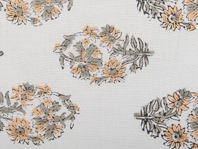 Conjunto de 2 almofadas decorativas com padrão floral em algodão branco e laranja 45 x 45 cm SATIVUS Beliani