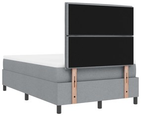 Cama Box com Colchão Cinza Claro 120x200 cm Tecido