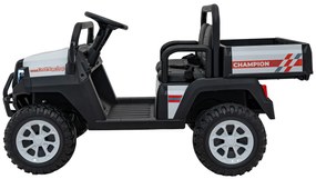 Jipe elétrico para Crianças 2 Lugares 24V Champion Rodas Espuma EVA, Assento couro ecológico Branco