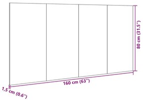 Cabeceira cama c/ armários 160 cm deriv. madeira cinza cimento