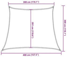 Para-sol estilo vela 160 g/m² 3/4x3 m PEAD bege