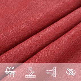 Para-sol estilo vela 160 g/m² 2x3 m PEAD vermelho