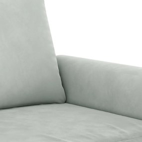 Sofá de 2 lugares 140 cm veludo cinza-claro