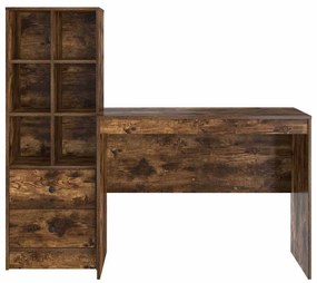 Mesa com Armazenamento Carvalho Fumado Madeira de Engenharia