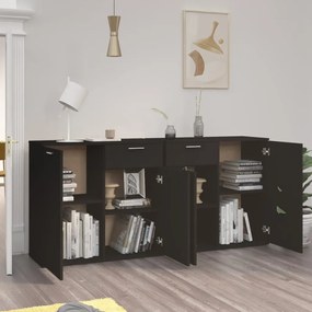 Aparador 160x36x75 cm contraplacado preto
