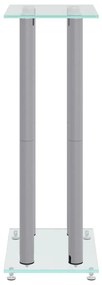 Suportes colunas 2pcs vidro temperado design 4 pilares prateado