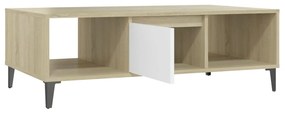 Mesa de centro 103,5x60x35cm contraplac. branco/carvalho sonoma