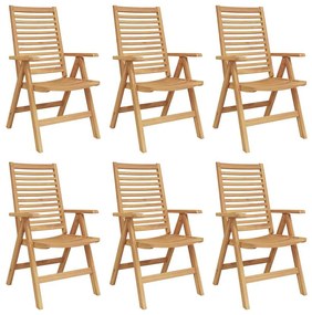 Cadeiras de Jardim vidaXL Dobráveis 6 pcs Madeira de Teca Maciça