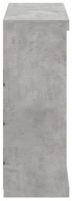Aparador com luzes LED 81x37x100 cm cinzento cimento