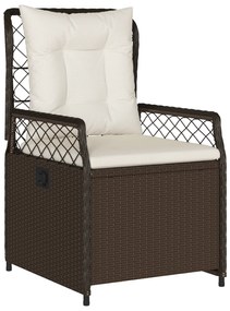 Conjunto de Jantar de Jardim 7 Peças Castanho Vime Poliéster
