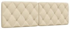 vidaXL Almofadão de cabeceira 160 cm tecido creme