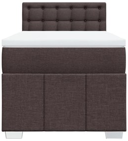 Cama com molas/colchão 90x190 cm tecido castanho-escuro