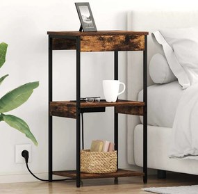 vidaXL Armário de Cabeceira Carvalho Defumado 41 x 31 x 76 cm