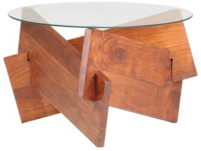 vidaXL Mesa de centro 60 cm madeira de acácia maciça