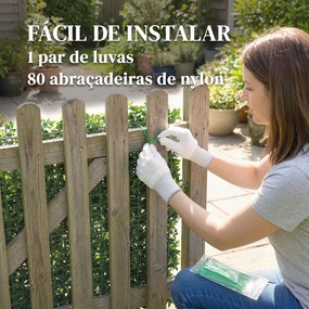 Conjunto de 6 Sebes Artificiais de Ocultação para Jardim 50x50 cm Estilo Milão Fácil Montagem Anti-UV para Varandas Terraços Verde