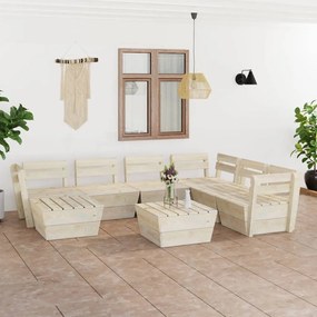 vidaXL 8 pcs conjunto lounge de paletes madeira de abeto impregnado