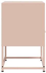 Mesas de cabeceira 2 pcs 36x39x60,5 cm aço rosa