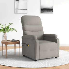 Poltrona de massagens elétrica reclinável tecido cinza-acast.