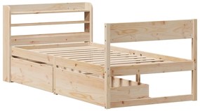 Cama sem colchão 100x200 cm madeira de pinho maciça