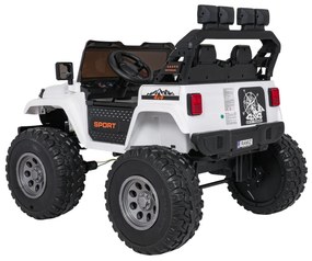 Carro elétrico para Crianças 2 Lugares Extreme Sport 4x4 24V Pneus Espuma EVA, assento couro ecológico Branco