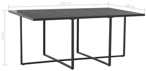 7 pcs conjunto jantar exterior com almofadões vime PE preto