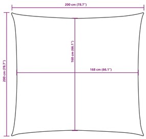 Guarda-sol tecido Oxford quadrado 2x2 m creme