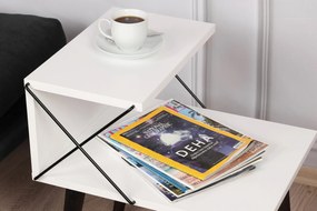 Mesinha de Cabeceira Cross – Branco – 50x55x40 cm