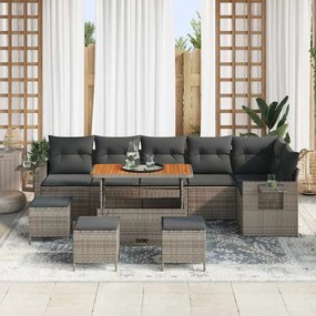 vidaXL Conjunto de Sofá de Jardim 10 pcs Cinzeto vime PE
