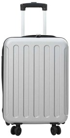Mala Dobrável Casco Duro 20 polegadas Prateada 34x23x55.5 cm ABS