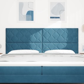 Cabeceira Design de Blocos de Diamante Azul Escuro 200 cm Veludo